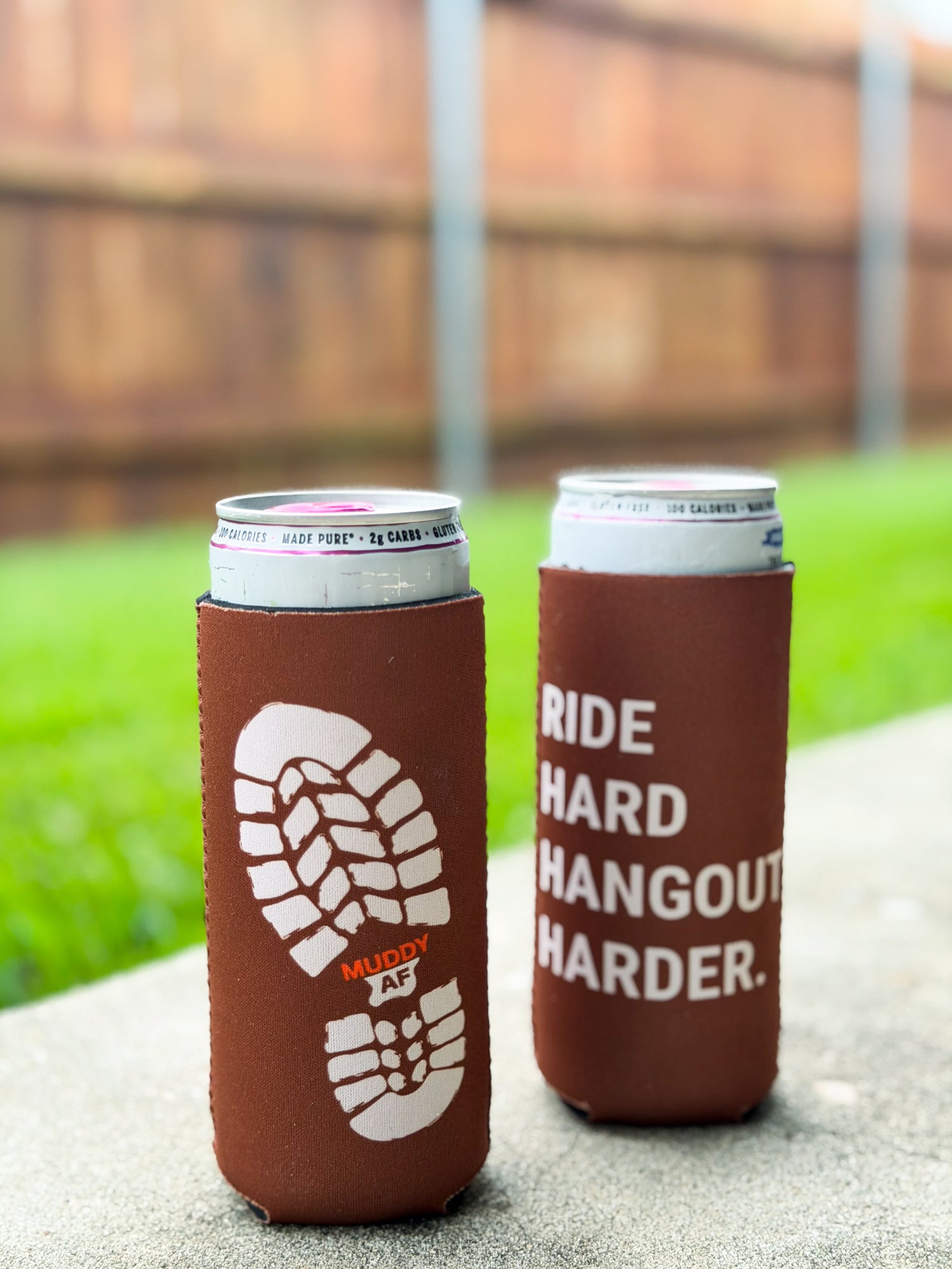 Ride Hard. Hangout Harder. Slim Fit Koozie