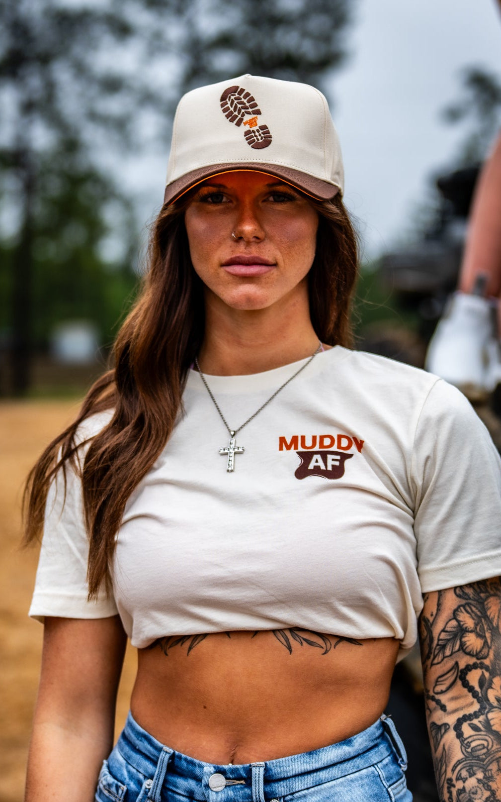 Muddy AF Boot Print Logo Hat
